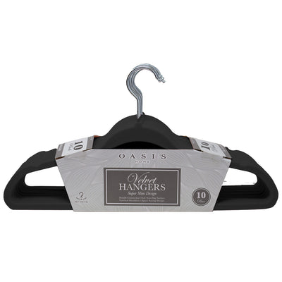 1 of 1:PREMIUS Perchas delgadas de terciopelo antideslizantes, paquete de 10, color negro 