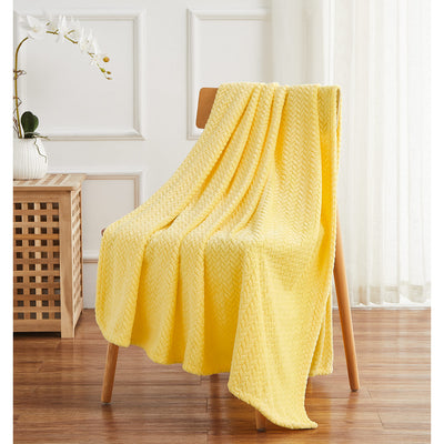 7 of 7:Herringbone Velvet Plush Textured Throw Blanket, 50x70 Inches 