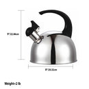 5 of 5:Home Basics 2.0  Liter Brushed Stainless Steel Whistling Tea Kettle with Arc Handle, Silver 