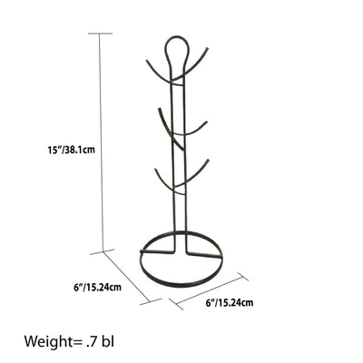 6 of 6:Home Basics Wire Collection 6 Hook Mug Tree, Black 
