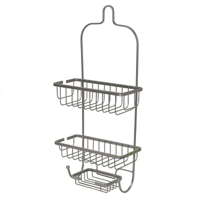 3 of 7:Home Basics Heavy Weight Satin Nickel Shower Caddy 