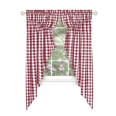 20 of 21:Buffalo Check Gathered Swag Window Curtain Pair, 72x63 Inches 