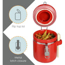 2 of 5:Home Basics Juego de recipientes de cocina de cerámica de 4 piezas con cuchara, rojo 