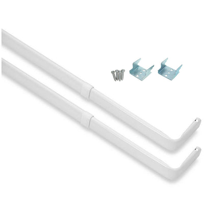 1 of 3:The Classic Touch Barra de cortina doble resistente, 28-48 pulgadas, color blanco 