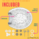 4 of 7:PREMIUS Polyresin Silver Leaf Toilet Seat, Clear, Standard Round, 17 Inches 