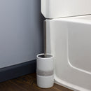 4 of 5:Home Basics Sequin Accented Ceramic Luxury Hideaway Toilet Brush Holder with Steel Handle, White 