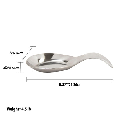 4 of 4:Home Basics Stainless Steel Spoon Rest, Kitchen Spoon Utensil Holder, Silver, 7.9x3.1 Inches 