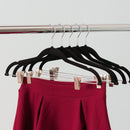 8 of 8:Home Basics Velvet Hanger With Clips, (Pack of 5), Black 