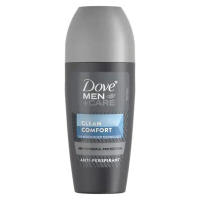 1 of 2:Dove Men+Care Clean Comfort 48H Anti-Perspirant Deodorant Roll On 50ml 