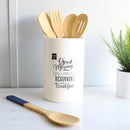 4 of 4:Home Basics Breakfast Ceramic Utensil Crock, White 
