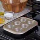 5 of 5:Home Basics Aurelia Non-Stick 6-Cup Carbon Steel Cookie Sheet, Gold 