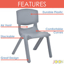 2 of 7:Chaises d'apprentissage empilables en plastique JOON pour enfants, gris foncé, 52,1 x 32,7 x 28 cm, lot de 2 (lot de 2) 