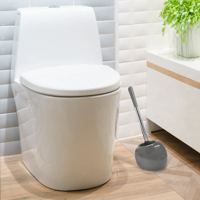 2 of 2:Bath Bliss Ceramic Dome Toilet Brush & Holder in Grey 