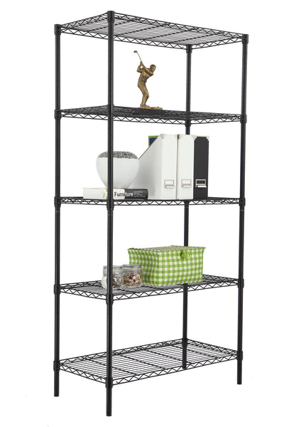 1 of 1:Home Basics 5 Tier Steel Wire Shelf Rack, Black 
