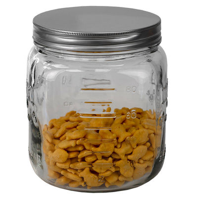 3 of 4:Home Basics 90 oz.  Medium Mason Glass Canister, Clear 