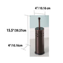 3 of 3:Home Basics Vented Stainless Steel Toilet Brush Set, Bronze 