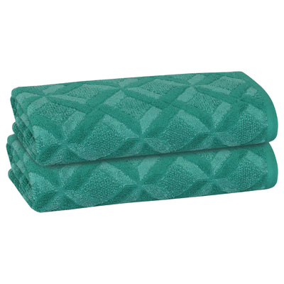 2 of 24:PREMIUS 2-Pack Geo 100% Cotton Yarn Dyed Hand Towel, 16x28 Inches 