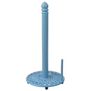 1 of 4:Porte-essuie-tout sur pied en fonte avec barre de distribution latérale, bleu, motif tournesol de Home Basics 