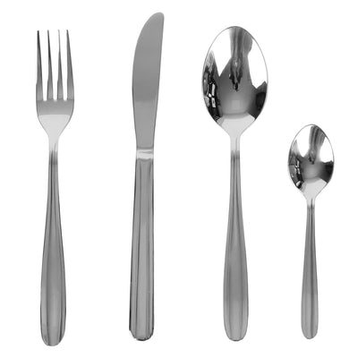 2 of 4:Home Basics Kinsley 16 Piece Stainless Steel Flatware Set, Silver 