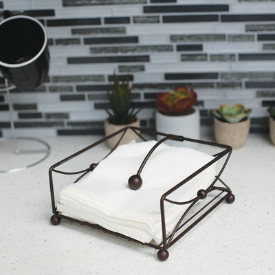 7 of 10:Home Basics Arbor Collection Flat Napkin Holder with Weighted Pivoting Arm, Oil Rubbed Bronze 