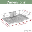 4 of 6:Escurridor de platos Premius de 3 piezas con soporte para cubiertos, gris, 19x12x5 pulgadas 