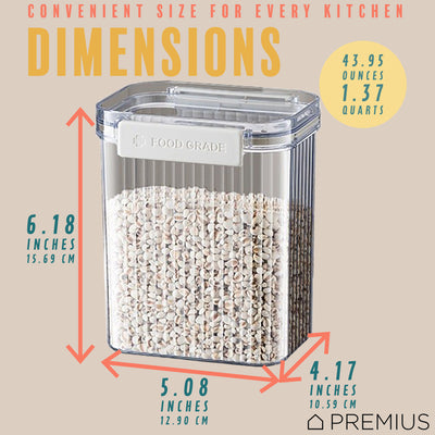 16 of 36:PREMIUS Plastic Food Storage Container, Rectangle, Clear-Natural 