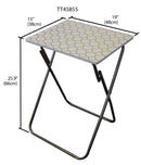 8 of 8:Home Basics Multi-Purpose Folding Table, Mettalic Lattice Gold, 15x19x25.5 Inches 