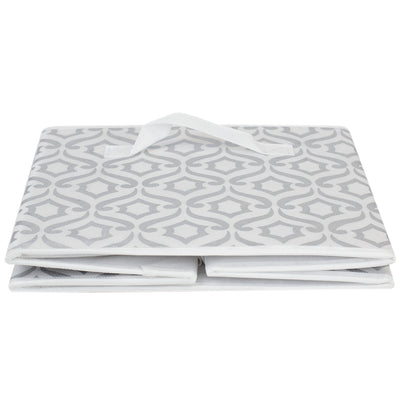 2 of 4:Home Basics Papelera de almacenamiento Damasco, plateada 