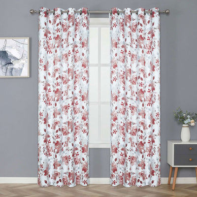 1 of 6:Oliver Printed Watercolor Floral Room Darkening Grommet Window Panel, 50x84 Inches 