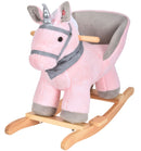 1 of 7:Cheval à bascule licorne JOON Luna avec effets sonores, rose-gris 