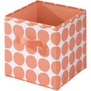 2 of 3:iDesign Dot Fabric Storage Cube Bin with Handles, Coral, 10.5x10.5x11 Inches 