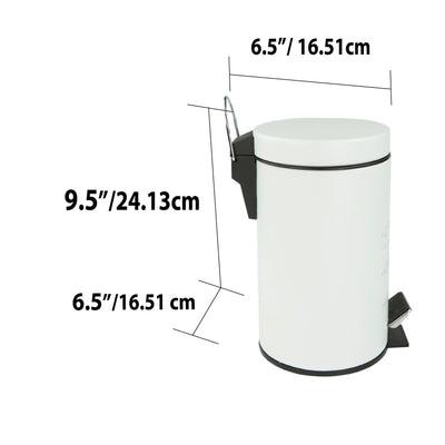 8 of 8:Home Basics Paris Design Cubo de Basura, Blanco, 3 Litros 
