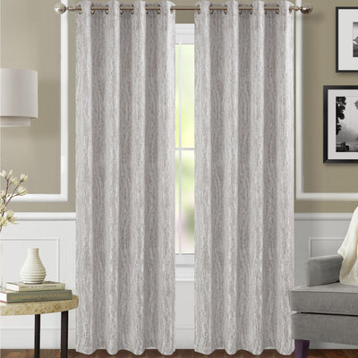 5 of 5:Montrose Plaster Jacquard Grommet Window Panel, 54x84 Inches 