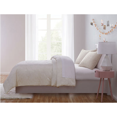 3 of 6:Parure de lit Olivia & Finn en flanelle et microfibre pour enfant, motif cœurs en relief, blanc 