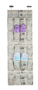 1 of 2:Home Basics Paris Collection Organizador de zapatos con 20 bolsillos para colocar sobre la puerta, natural 