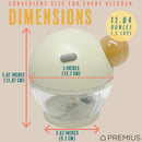 7 of 8:PREMIUS Manual Pull Hand Food Chopper, With Wood Ball, White-Natural, 1.5 Cups 