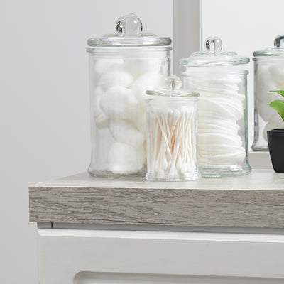 3 of 3:Home Basics 3 Piece Glass Apothecary Jar Set, Clear 