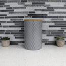 4 of 4:Home Basics Honeycomb Large Ceramic Canister, Grey 