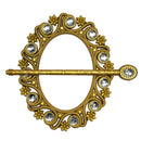 1 of 2:Oval Scroll with Jewels Decorative One Pair Window Curtain Tieback, Gold 