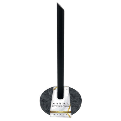 1 of 1:PREMIUS Paper Towel Holder With Black Marble Base and Acacia Stem 