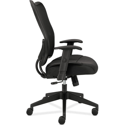 3 of 7:Chaise de bureau ergonomique HON Wave à dossier haut en maille, noire 