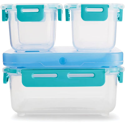 3 of 5:Rubbermaid LunchBlox Leak-Proof Snack Kit, Small, Blue-Clear 