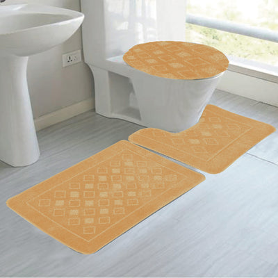 6 of 9:Jenny 3-Piece Diamond Plush Oversized Non-Slip Bath Rug Set 