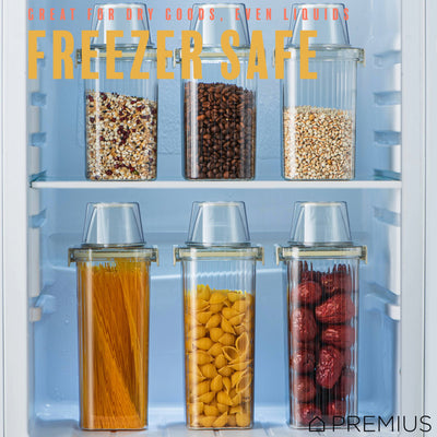 5 of 15:PREMIUS Plastic Food Storage Container with Measuring Cup, Clear-Natural 