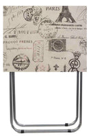 1 of 8:Home Basics Multi-Purpose Folding TV Table, Paris Design, 15x19x25.5 Inches 