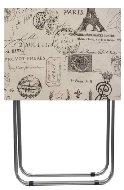 1 of 8:Home Basics Multi-Purpose Folding TV Table, Paris Design, 15x19x25.5 Inches 