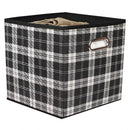 2 of 4:Home Basics Plaid Non-Woven Storage Bin with Grommet Handle, Black 