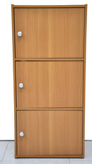 1 of 1:Home Basics Gabinete de madera de 3 cubos, natural 