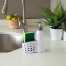 5 of 6:Home Basics Soap Dispenser with Perforated Sponge Holder, White 