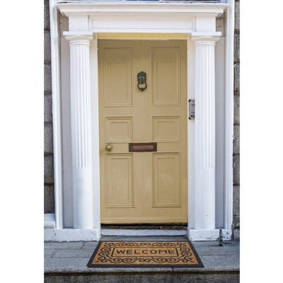 2 of 3:Paillasson Scrolls Design Welcome Coco, beige-noir, 18 x 30 